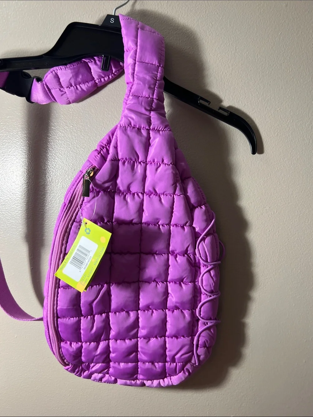 Kids Quilted Sling Bag - Bright Purple